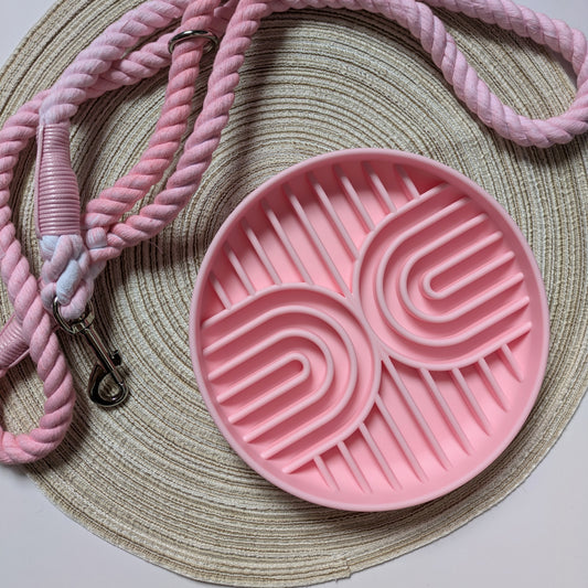 Silicone Slow Feeder Bowl - Baby Pink